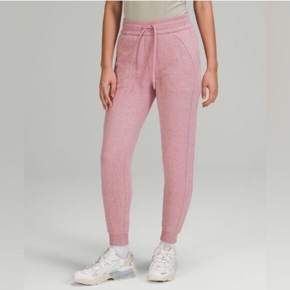 Lululemon Scuba High-Rise Jogger Sz Small Heathered Pink Taupe Fleece Sweatpants - Picture 1 of 14